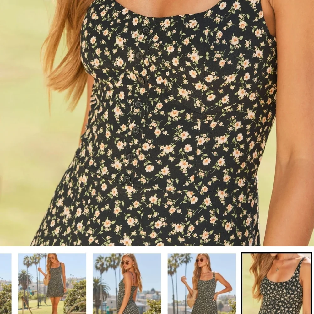 Workshop Republic Clothing Black Dress with Floral Accents - Picture 7 of 7